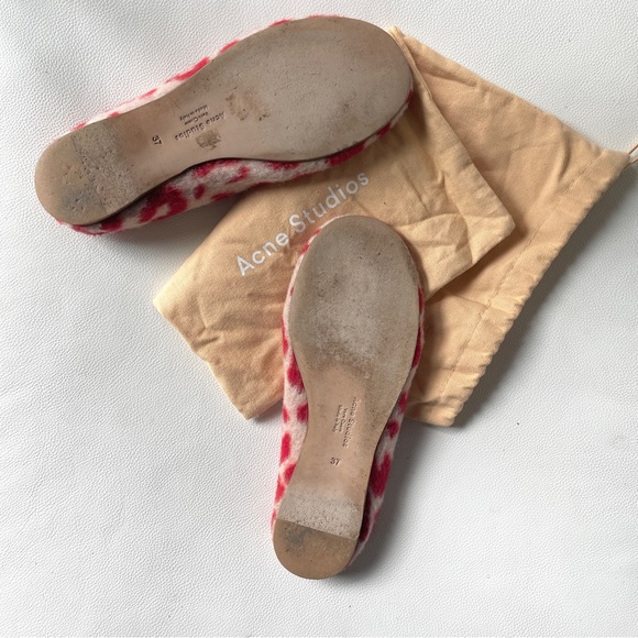 Acne Studios Leopard Flat |Red & Off- White |Sz 7 - Picture 7 of 8